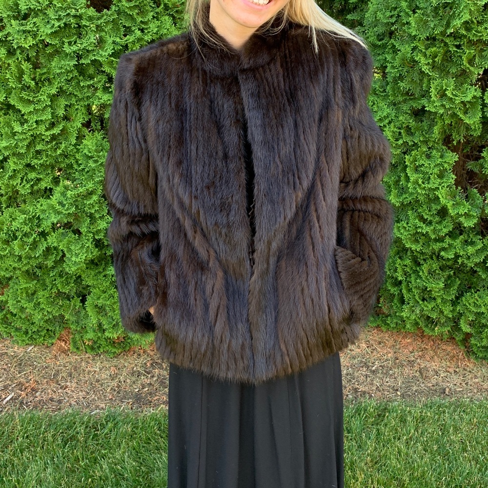 Short Brown Mink Fur Coat